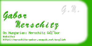 gabor merschitz business card